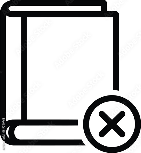 Remove book icon delete book symbol vector illustration design graphic eps silhouette