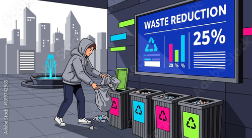 Visualizing Sustainable City Life: Waste Reduction Efforts and Community Action