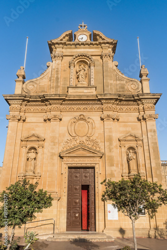 Facade of the Conventual Church of St. Francis of Assisi, Victoria - Gozo MALTA