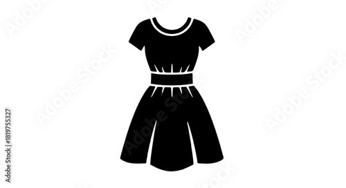 Trendy little black dress fashion icon for stylish women's apparel design and elegance vector style