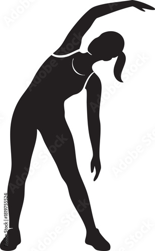  stretching fitness silhouette vector