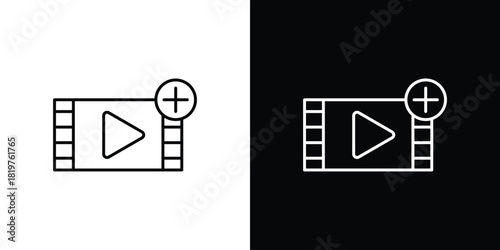 Add video icons vector template, EPS 10 for design