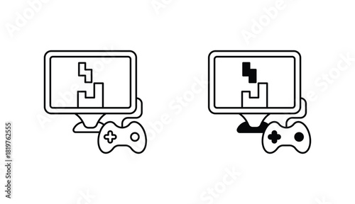 Video Game line icon vector stock with white background
