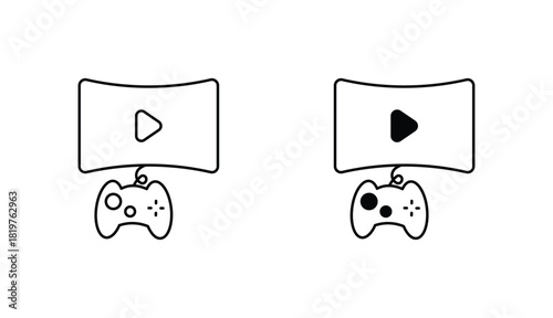 Streaming line icon vector stock with white background