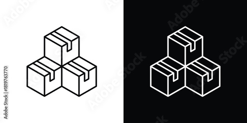 Boxes icons vector template, EPS 10 for design