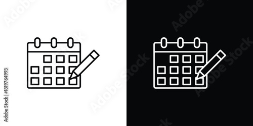 Calendar pen icons vector template, EPS 10 for design