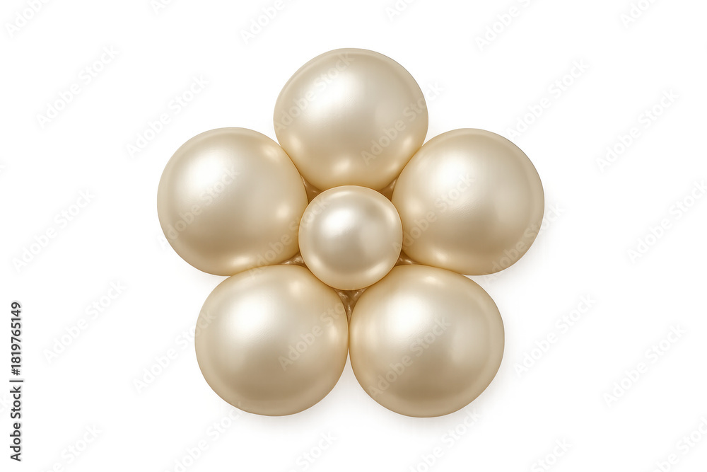 Fototapeta premium Pearl flower arrangement creating a luxurious jewel design