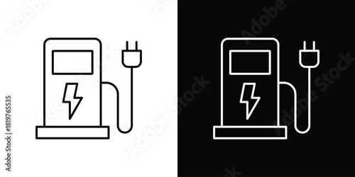Charging station icons vector template, EPS 10 for design