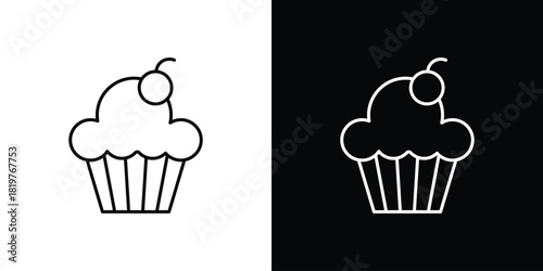 Cupcake icons vector template, EPS 10 for design