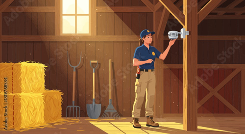 Installation of a Smoke Detector System inside an Agricultural Barn for Safety