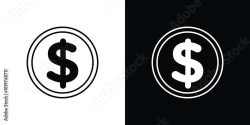 Dollar icons vector template, EPS 10 for design