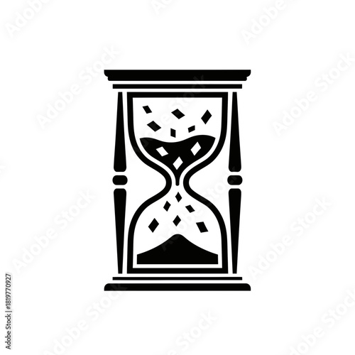Vector icon of an hourglass symbolizing time and patience