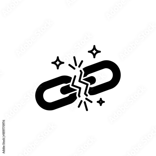 Broken chain icon representing disconnection and separation