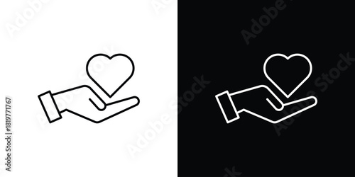 Hand holding heart icons vector template, EPS 10 for design