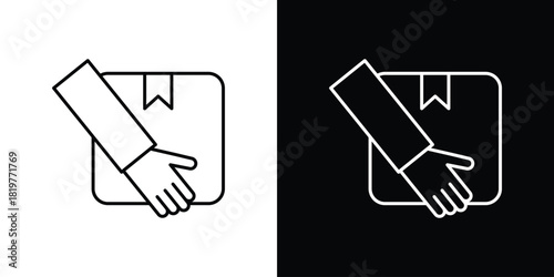 Hand holding box icons vector template, EPS 10 for design