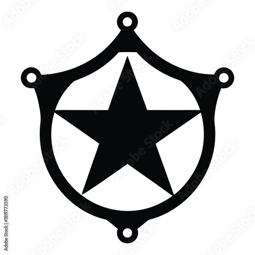 Modern wild west sheriff badge silhouette design