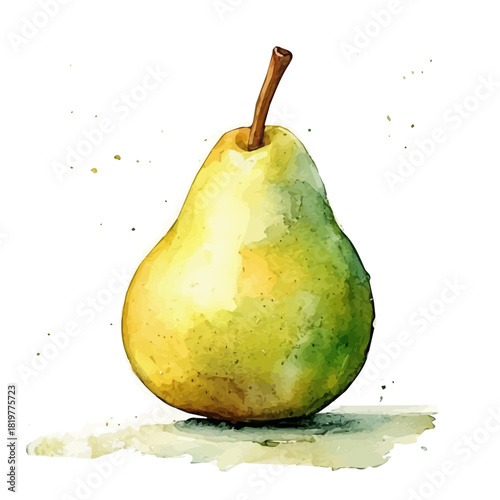 painting_of_fresh_pear_on_a_white_Hand-painted watercolor style, vector set available in EPS, vectorized, vegetables set