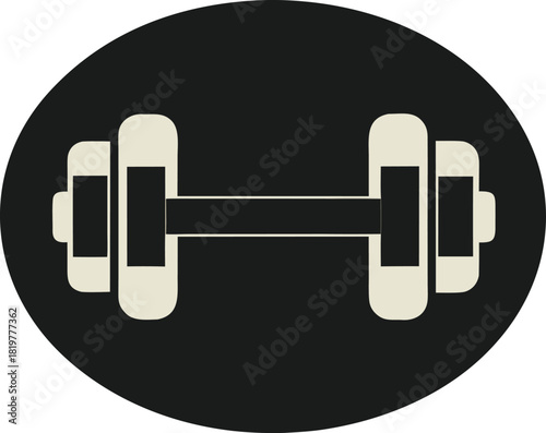Dumbbell icon for fitness and workout, graphic symbol, vector art