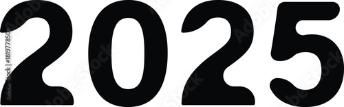 Bold Black Numbers 2025 new year