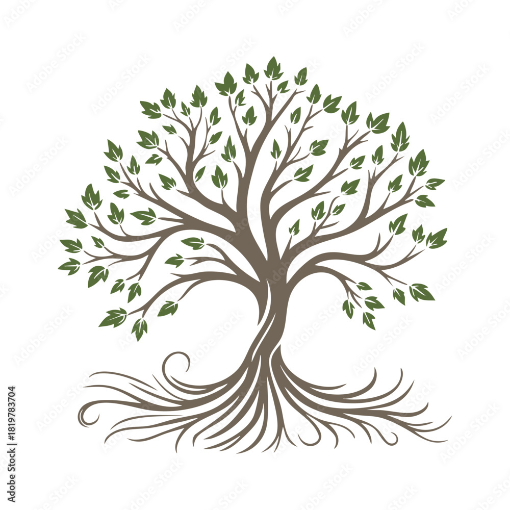 Fototapeta premium Oak tree with roots