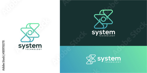 Letter S digital connection logo design ideas. Vector of technology network system icons symbols.