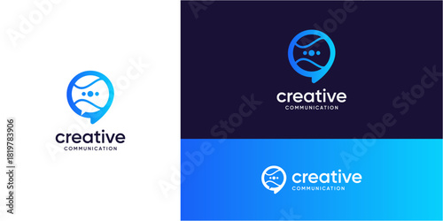 Sport Talk logo design ideas. Vector of bubble speech with tennis ball icons symbol. Media tech for talk, chat, and consult forum communications. 