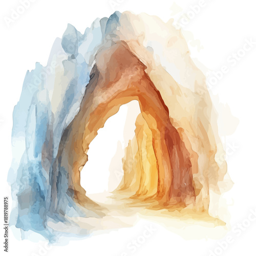 Beautiful cave painting design set Hand-painted style, vectorized, vector set available in EPS, Simple Hand-painted watercolor style