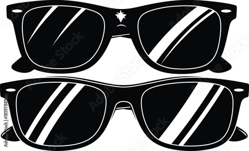 Shop black sunglasses vector illustration eyewear fashion accessory eps silhouette