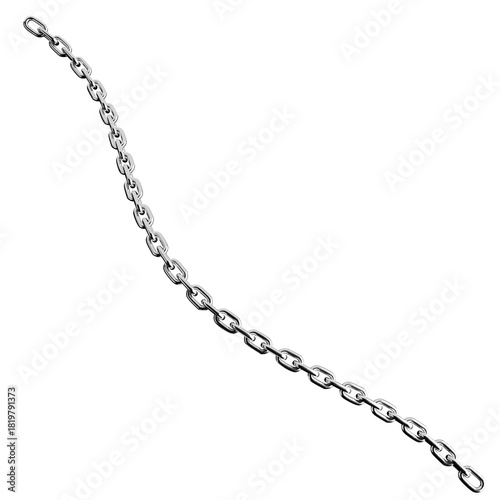 Long Straight Diagonal Silver Chain String