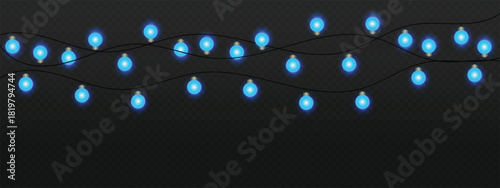 Cool blue bulbs loop in a relaxed wave icy evening lights with gentle shimmer