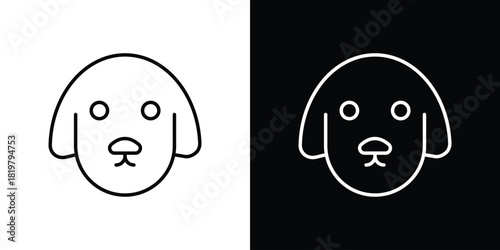 Dog icons vector.Editable stroke.linear style sign