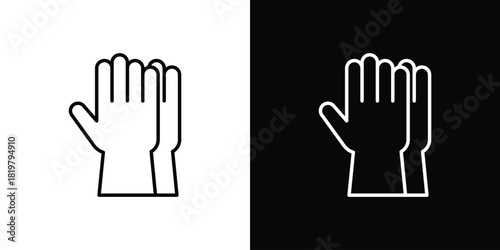 Glove icons vector.Editable stroke.linear style sign