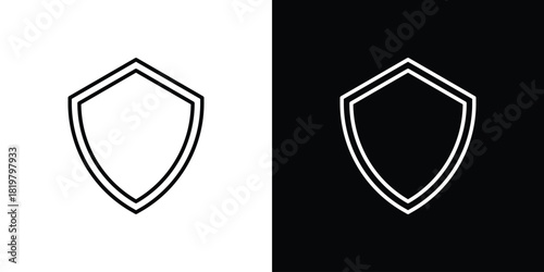 Shield icons vector.Editable stroke.linear style sign