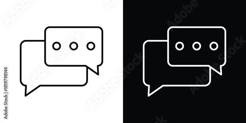 Speech bubble icons vector.Editable stroke.linear style sign