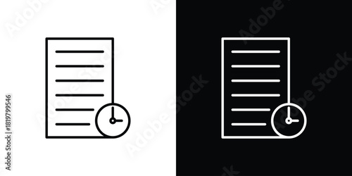 Timesheet icons vector.Editable stroke.linear style sign