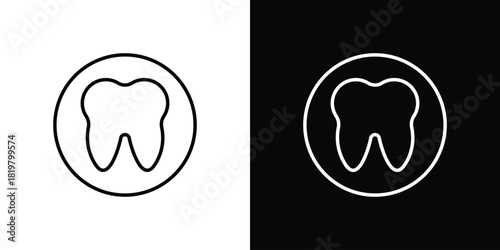 Tooth icons vector.Editable stroke.linear style sign