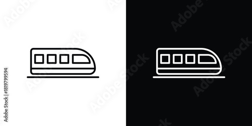 Train icons vector.Editable stroke.linear style sign