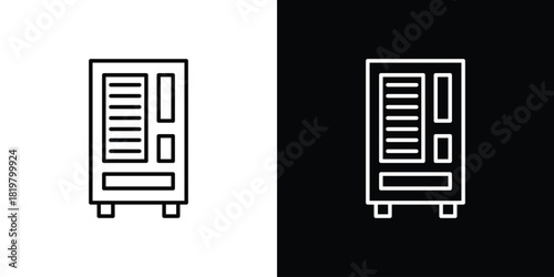 Vending machine icons vector.Editable stroke.linear style sign