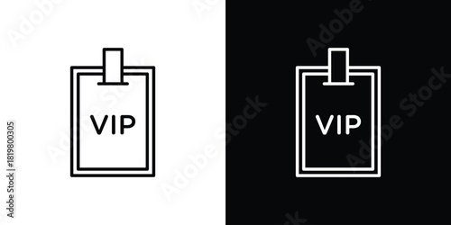 VIP pass icons vector.Editable stroke.linear style sign