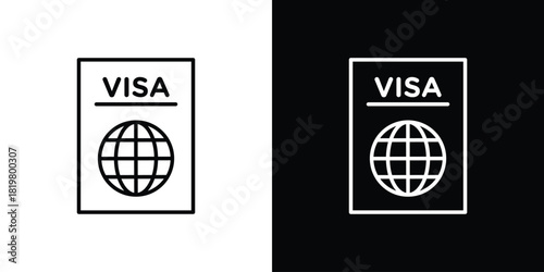 Visa icons vector.Editable stroke.linear style sign