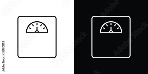 Weight scale icons vector.Editable stroke.linear style sign