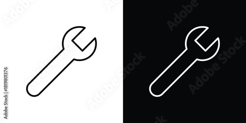 Wrench icons vector.Editable stroke.linear style sign