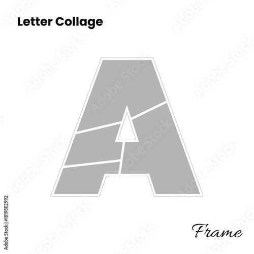 Letter A photo collage frame