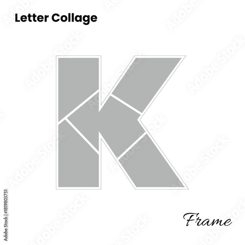 Letter K photo collage frame