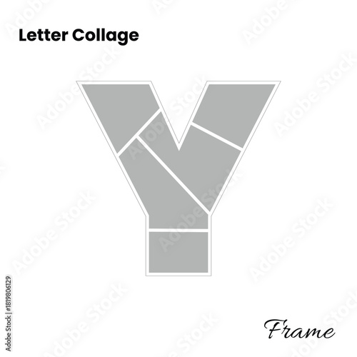 Letter Y photo collage frame poster