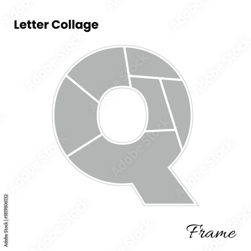 Letter Q photo collage frame poster