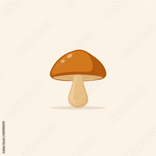 Attractive Minimalist illustration, A clipart flat 2D icon, simple illustration with EPS format design of a wild mushroom isolated on white and transparent background
