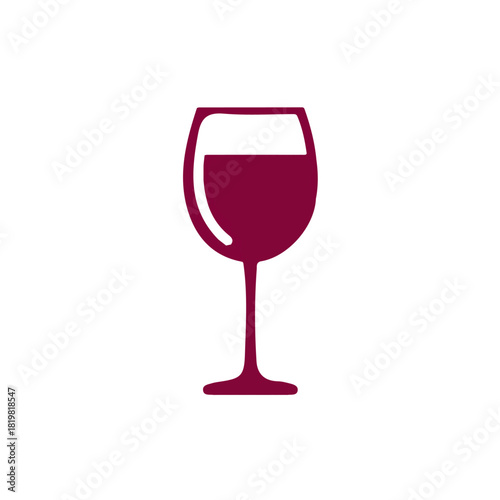 Attractive Minimalist illustration, A clipart flat 2D icon, simple illustration with EPS format design of a wine glass isolated on white and transparent background