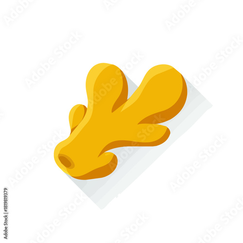 An Attractive Minimalist illustration, simple illustration with EPS format design of a ginger root isolated on white and transparent background, A clipart flat 2D icon