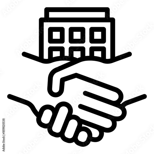 agreement outline icon. contract deal. client approval. office meeting